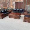 Mẫu bàn ghế Sofa chân pháo gỗ sồi cao cấp